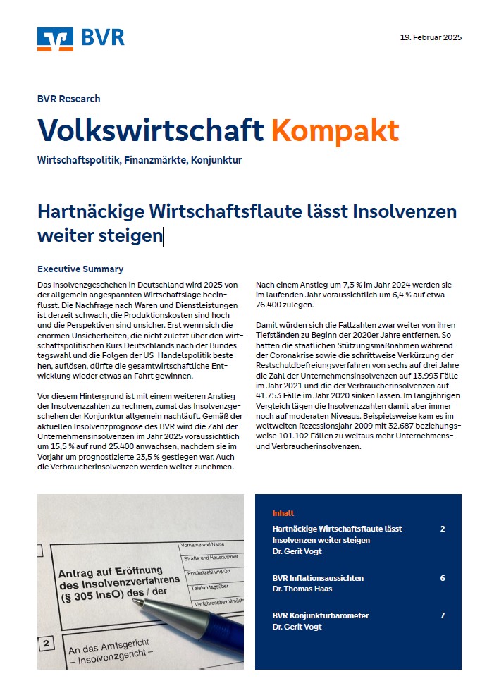 19. Februar 2025: Hartnäckige Wirtschaftsflaute lässt Insolvenzen weiter steigen